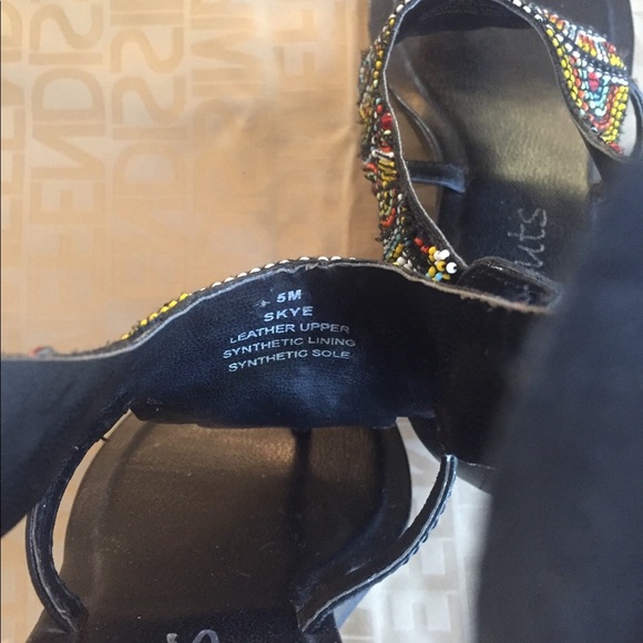 Coconuts Beaded Boho Chic Look Sandals Black S5 - Picture 6 of 7